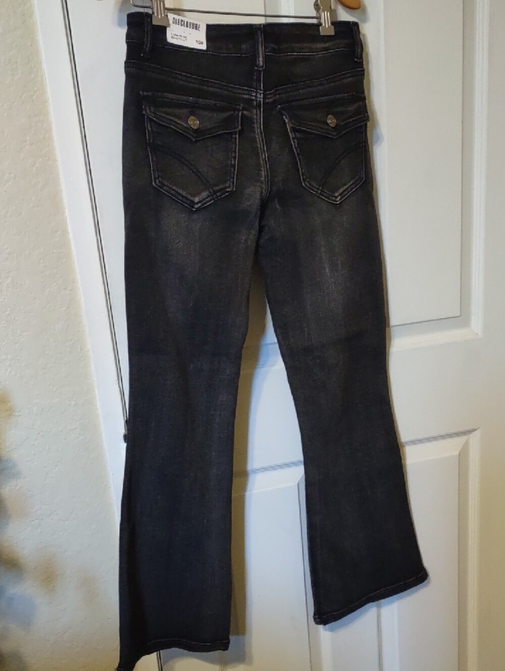 Disclosure Low Rise Boots Cut Women's Black Straight-Leg Jeans 7/28 New